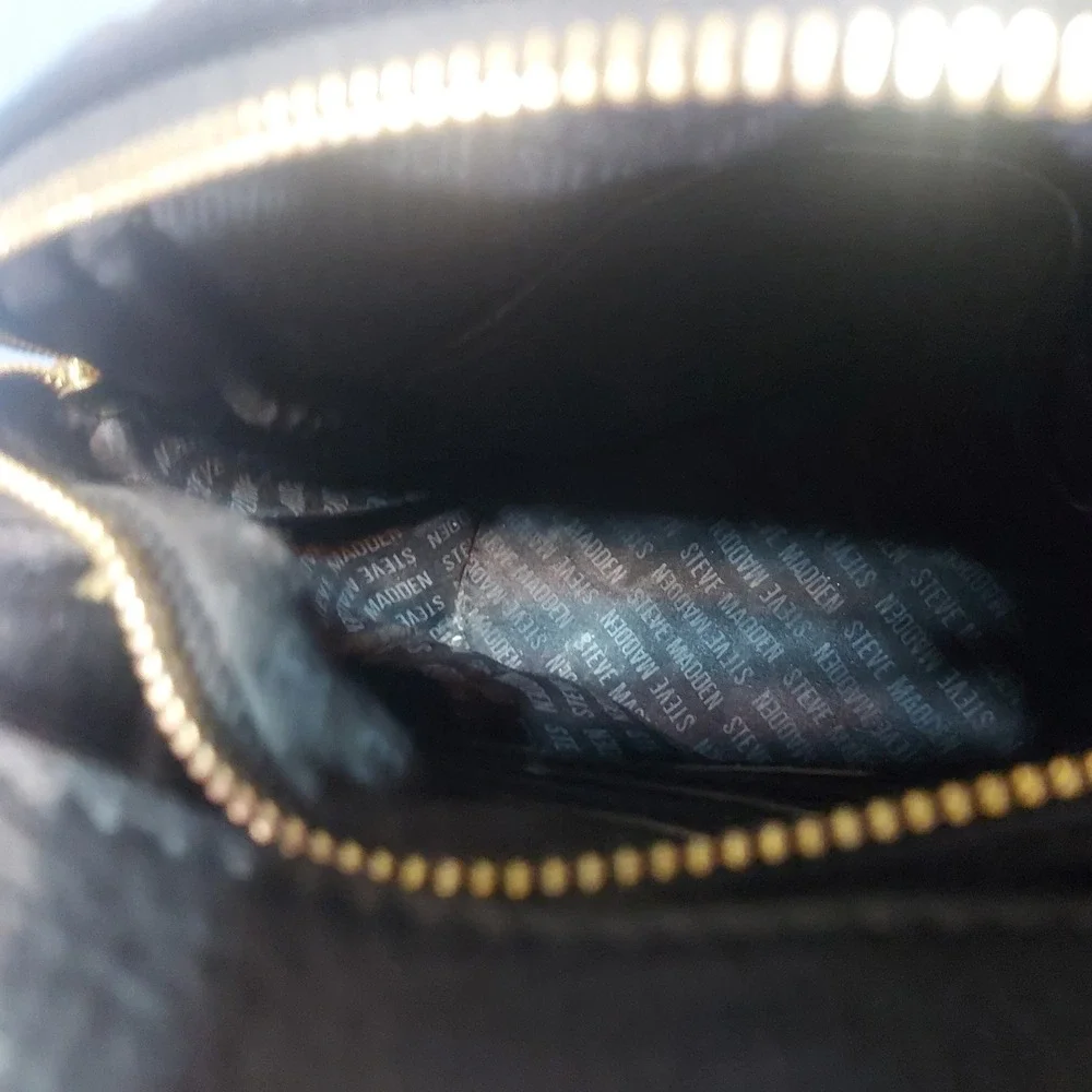 Steve Madden Black Mini Backpack Purse‎ Studded Faux Leather Fashion Bag